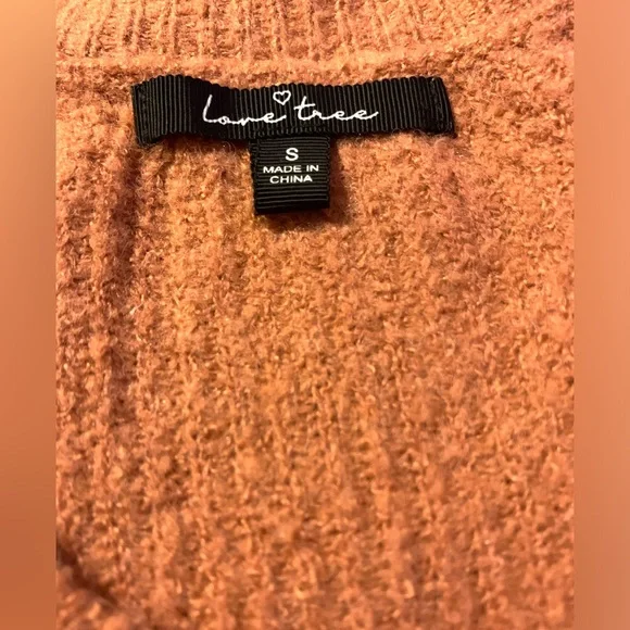 Love Tree small apricot sweater ballon sleeves hobo cozy oversized slouchy - Picture 8 of 10